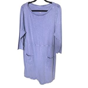 5 for $40 SALE
 J.Jill Blue T- Shirt Dress 2 Front Pockets Boat Neck Line  sz XL